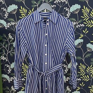 GAP Blue and White Striped Women’s Casual Shirt Size S
